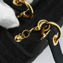 Christian Dior Lady Dior Canage Hand Bag Canvas Black Gold Auth ep14827-10