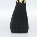 Christian Dior Lady Dior Canage Hand Bag Canvas Black Gold Auth ep14827-3