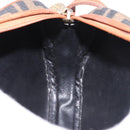 FENDI Zucca Canvas Shoulder Bag Black Brown gold Auth ep14830-17