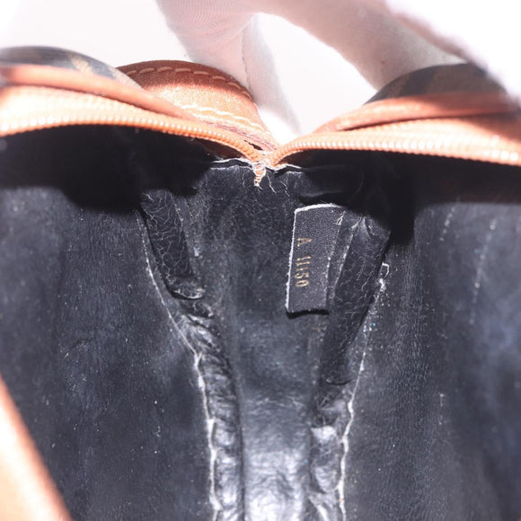 FENDI Zucca Canvas Shoulder Bag Black Brown gold Auth ep14830