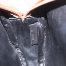 FENDI Zucca Canvas Shoulder Bag Black Brown gold Auth ep14830-19