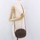 FENDI Zucca Canvas Shoulder Bag Black Brown gold Auth ep14830-20