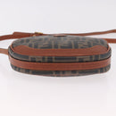 FENDI Zucca Canvas Shoulder Bag Black Brown gold Auth ep14830-9