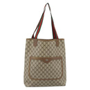 GUCCI GG Supreme Web Sherry Line Tote Bag PVC Beige Red 39 02 003 Auth ep14832-2