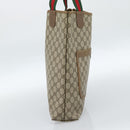 GUCCI GG Supreme Web Sherry Line Tote Bag PVC Beige Red 39 02 003 Auth ep14832-4