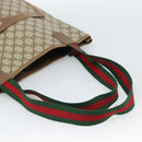 GUCCI GG Supreme Web Sherry Line Tote Bag PVC Beige Red 39 02 003 Auth ep14832-7