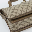 GUCCI GG Supreme Web Sherry Line Hand Bag PVC Beige Gold 41 02 079 Auth ep14834-14