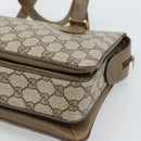 GUCCI GG Supreme Web Sherry Line Hand Bag PVC Beige Gold 41 02 079 Auth ep14834-15