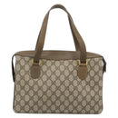 GUCCI GG Supreme Web Sherry Line Hand Bag PVC Beige Gold 41 02 079 Auth ep14834-2