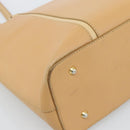 BURBERRY Tote Bag Leather Beige Gold Auth ep14835-14