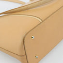BURBERRY Tote Bag Leather Beige Gold Auth ep14835-16
