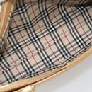 BURBERRY Tote Bag Leather Beige Gold Auth ep14835-12