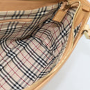 BURBERRY Tote Bag Leather Beige Gold Auth ep14835-19