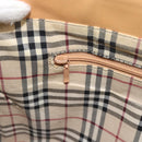 BURBERRY Tote Bag Leather Beige Gold Auth ep14835-21