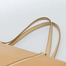 BURBERRY Tote Bag Leather Beige Gold Auth ep14835-8