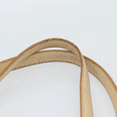 BURBERRY Tote Bag Leather Beige Gold Auth ep14835-9