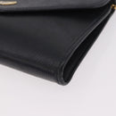 Christian Dior Chain Shoulder Bag Leather Black Gold Auth ep14836-14
