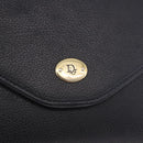 Christian Dior Chain Shoulder Bag Leather Black Gold Auth ep14836-17