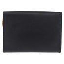 Christian Dior Chain Shoulder Bag Leather Black Gold Auth ep14836-2