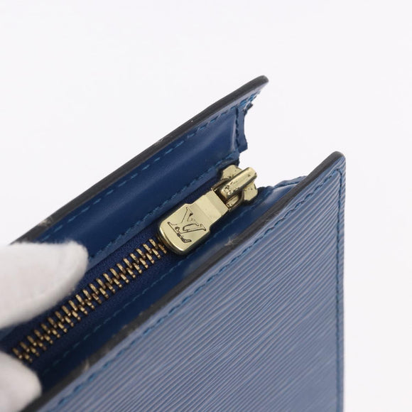 LOUIS VUITTON Epi Sac Triangle Hand Bag Blue M52095 LV Auth ep14837