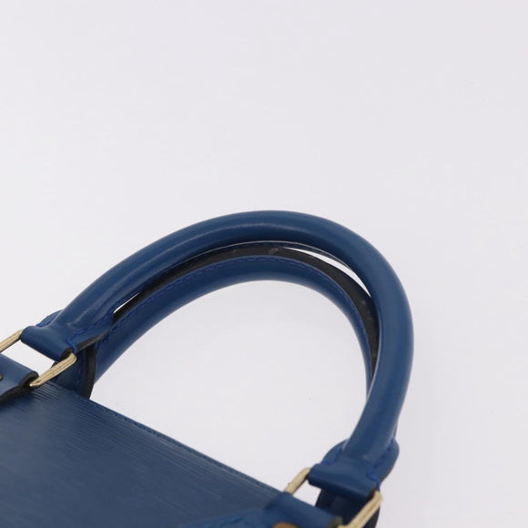 LOUIS VUITTON Epi Sac Triangle Hand Bag Blue M52095 LV Auth ep14837