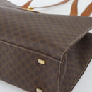 CELINE Macadam Canvas Tote Bag PVC Leather Brown Gold Auth ep14838-9