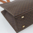 CELINE Macadam Canvas Tote Bag PVC Leather Brown Gold Auth ep14838-16