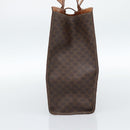 CELINE Macadam Canvas Tote Bag PVC Leather Brown Gold Auth ep14838-3