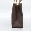 CELINE Macadam Canvas Tote Bag PVC Leather Brown Gold Auth ep14838-4