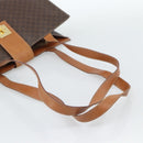 CELINE Macadam Canvas Tote Bag PVC Leather Brown Gold Auth ep14838-7