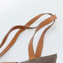 CELINE Macadam Canvas Tote Bag PVC Leather Brown Gold Auth ep14838-8