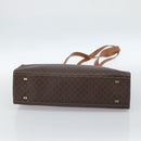 CELINE Macadam Canvas Tote Bag PVC Leather Brown Gold Auth ep14838-5