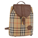 BURBERRY Nova Check Backpack Canvas Beige Gold Auth ep14839A-1