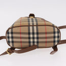 BURBERRY Nova Check Backpack Canvas Beige Gold Auth ep14839A-11