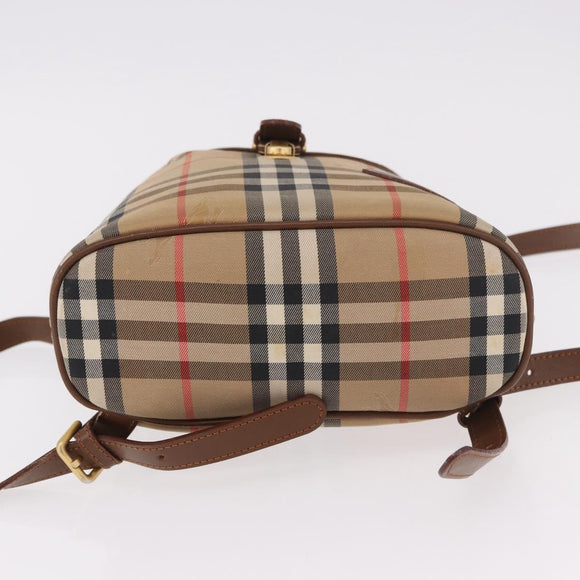 BURBERRY Nova Check Backpack Canvas Beige Gold Auth ep14839A