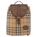 BURBERRY Nova Check Backpack Canvas Beige Gold Auth ep14839A-2
