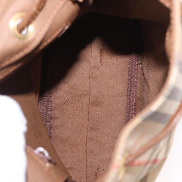 BURBERRY Nova Check Backpack Canvas Beige Gold Auth ep14839A