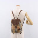 BURBERRY Nova Check Backpack Canvas Beige Gold Auth ep14839A-25