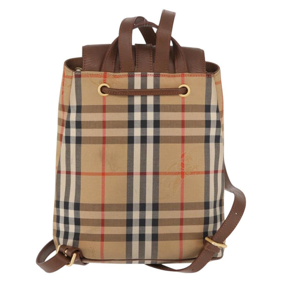 BURBERRY Nova Check Backpack Canvas Beige Gold Auth ep14839A