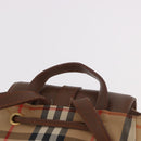 BURBERRY Nova Check Backpack Canvas Beige Gold Auth ep14839A-8