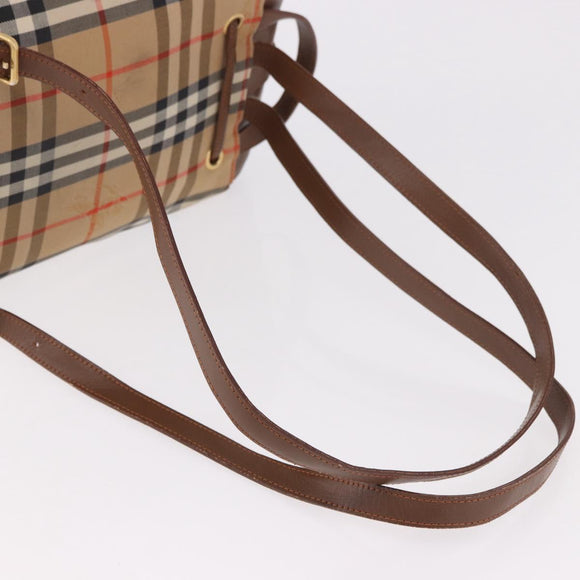BURBERRY Nova Check Backpack Canvas Beige Gold Auth ep14839A