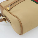 GUCCI Web Sherry Line Shoulder Bag Canvas Beige Gold Red 010 378 Auth ep14843-12