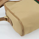 GUCCI Web Sherry Line Shoulder Bag Canvas Beige Gold Red 010 378 Auth ep14843-14