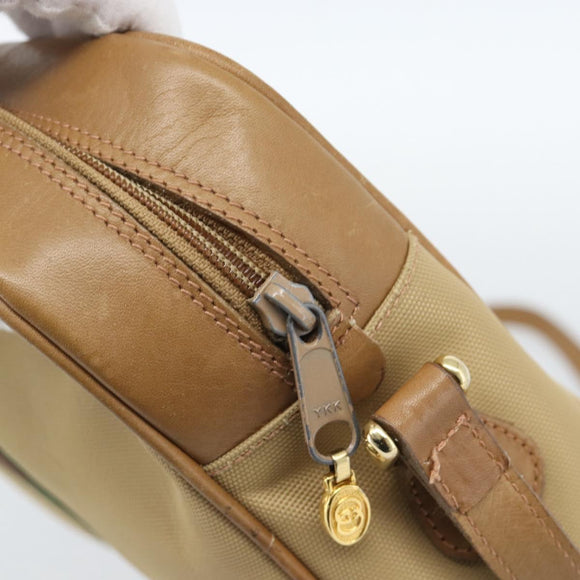 GUCCI Web Sherry Line Schoudertas Canvas Beige Goud Rood 010 378 Auth ep14843