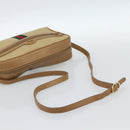 GUCCI Web Sherry Line Schoudertas Canvas Beige Goud Rood 010 378 Auth ep14843-7