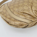 GUCCI GG Canvas Guccissima Abbey Bag Leather Beige Gold 203257 Auth ep14845-14