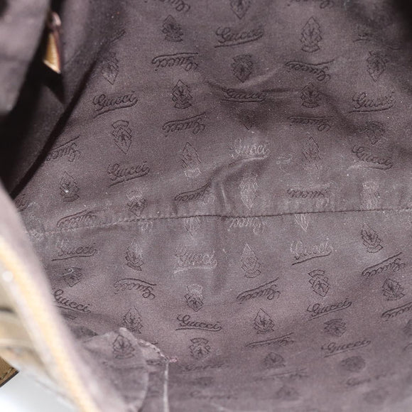 GUCCI GG Canvas Guccissima Abbey Bag Leather Beige Gold 203257 Auth ep14845