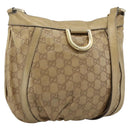 GUCCI GG Canvas Guccissima Abbey Bag Leather Beige Gold 203257 Auth ep14845-1