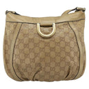 GUCCI GG Canvas Guccissima Abbey Bag Leather Beige Gold 203257 Auth ep14845-13