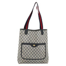 GUCCI GG Supreme Sherry Line Tote Bag PVC Navy Red 39 02 003 Auth ep14848-13